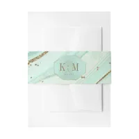 Abstract Agate Wedding Mint ID827 Invitation Belly Band