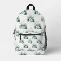 Watercolor Rainbow Pattern Printed Backpack