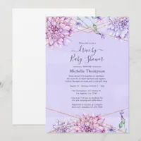 Lavender and Gold Geometric Drive By Shower Invitation