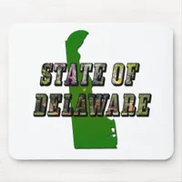 State of Delaware Picture Text and Map Mouse Pad