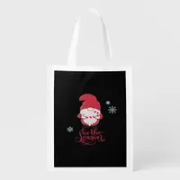 Christmas Gnome With Candycane Grocery Bag