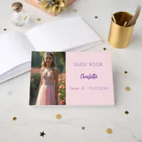 Pink photo Sweet 16 Guest Book