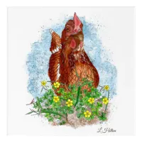 Hand drawn Chicken Art and Quote