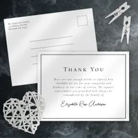 Minimalist Bereavement Funeral Thank You Card