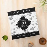 Elegant 60th Diamond Wedding Anniversary 3 Ring Binder