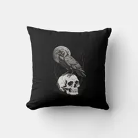 Crow, F-Caw-F Funny Bird Moon Gothic Adult Humor C Throw Pillow