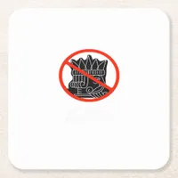 No Kings In The USA America Say No King Classic Re Square Paper Coaster