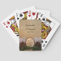Rustic Pines Woodland Wedding Poker Cards