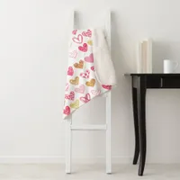 Hand Drawn Heart Pattern ID470 Sherpa Blanket