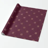 Vintage Paris Burgundy Red and Gold Floral Wrapping Paper