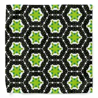 Black White & Lime Green Hexagon Geometric Pattern Bandana