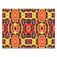 Red & Yellow Tribal Kaleidoscopic Op Art Pattern Tissue Paper