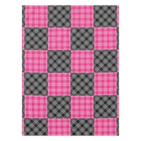 Pink and Black Plaid Tabelcloth Tablecloth