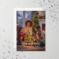 Trendy Modern Typography Family Christmas Photo Holiday Card
