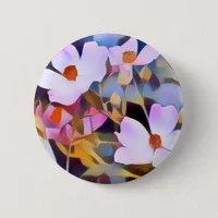 Purple Pink Blue Beautiful Floral  Button