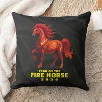 Stunning Chinese Year of the Fire Horse 2026 Throw Pillow