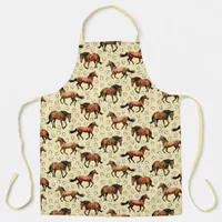 Brown Horses Galloping Apron