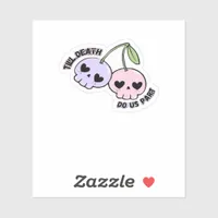 Till Death Do Us Part - Cute Goth Skull Design Cla Sticker