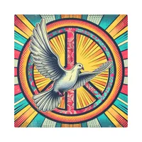 Boho Retro Dove and Peace Sign