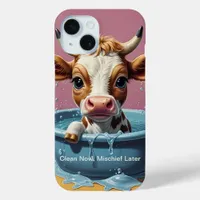 Splish Splash Cute Funny Quotes iPhone 15 Case