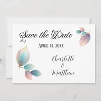 Ethereal Beauty Soft Tone Whimsical Pastel Leaves Invitation