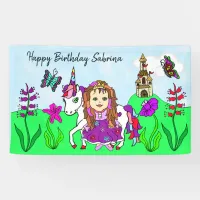 Personalize Birthday Banner Princess and Unicorn