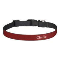 Custom Personalized Name Photo Art Deep Red Medium Pet Collar