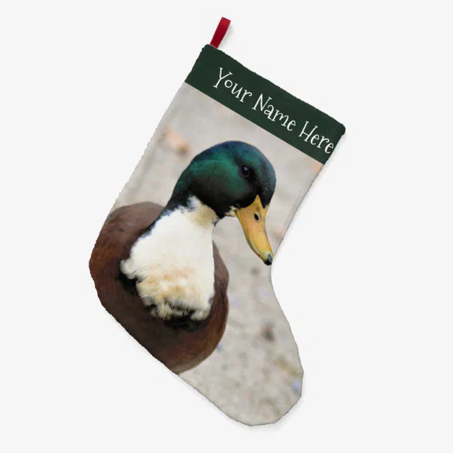 Funny Domestic Mallard Duclair Bibbed Odd Duck Large Christmas Stocking