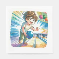 Bowling Party Boy's Anime Birthday   Napkins