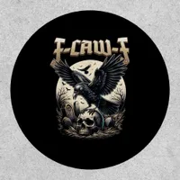 Gothic Skull F-Caw-F Crow Adult Humor Graphic  Patch
