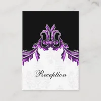 purple black wedding Reception Cards