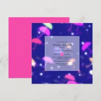 Neon umbrellas Bridal Shower Invitation