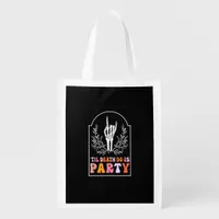Till Death Do Us Party Skeleton Retro Groovy Bache Grocery Bag