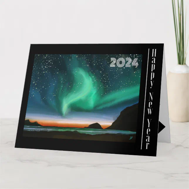 Happy New Year - Aurora Borealis Card