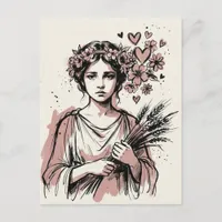 Wheat Harvest Woman Postcard