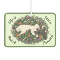 Cat and Pansy Flowers Design Customizeable Air Freshener