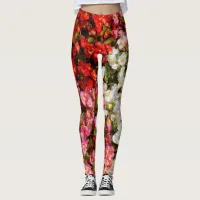 Colorful Wax Begonias Leggings