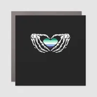 Gay Male Pride Skeleton Halloween Mlm Goth Heart C Car Magnet