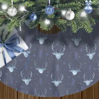 Deer Antlers Arrows Christmas Pattern Blue ID861  Brushed Polyester Tree Skirt