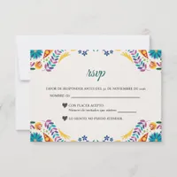 Nuestra Boda Flowers Botanical Spanish Wedding RSVP Card