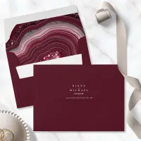 Agate Geode Glitter Wedding Burgundy ID647 Envelope