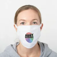 Welcome Abby Normal Colored Warped Spiral, ZFJ White Cotton Face Mask