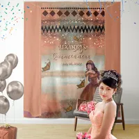 Elegant Vintage Copper Quinceañera Photo Backdrop