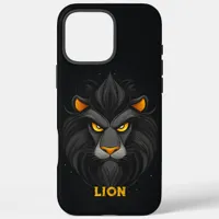 Angry Lion Black iPhone 16 Pro Max Case