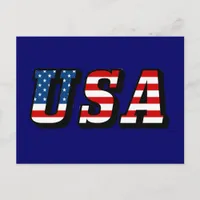 USA Flag Text Postcard
