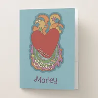 Heart the Beat Doodles for Music Lovers Name Teal Pocket Folder