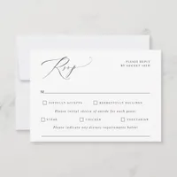 Elegant Vintage Calligraphy Wedding RSVP Card