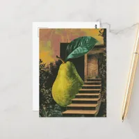 Surreal Pear and Stairs Postcard