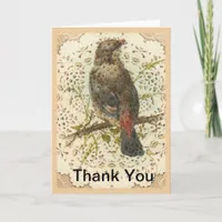 Vintage Bird and Doilie, Thank You