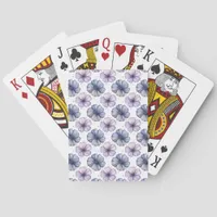 Floral Watercolor Pattern Lavender and Blue Poker Cards